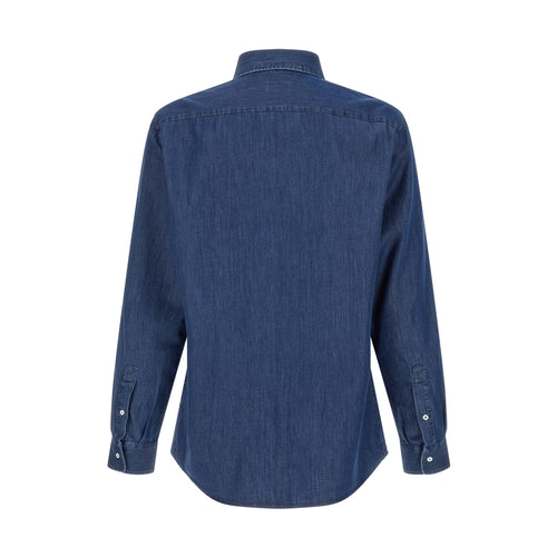 Brunello Cucinelli Blue Cotton Blouse
