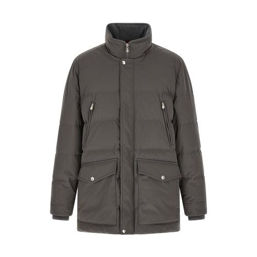 Brunello Cucinelli Gray Polyamide Parka