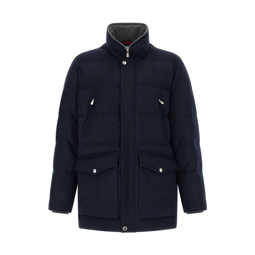 Brunello Cucinelli Blue Wool Parka