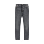 Brunello Cucinelli Gray Cotton Straight-Leg Jeans