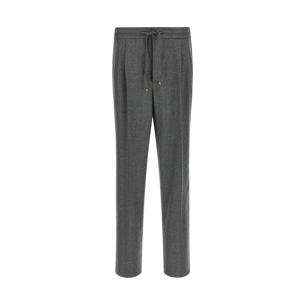 Brunello Cucinelli Gray Virgin Wool Casual Pants