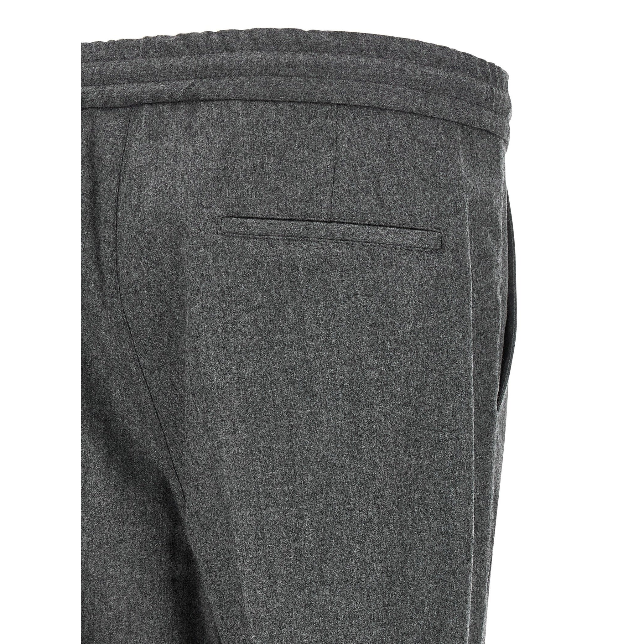 Brunello Cucinelli Gray Virgin Wool Casual Pants