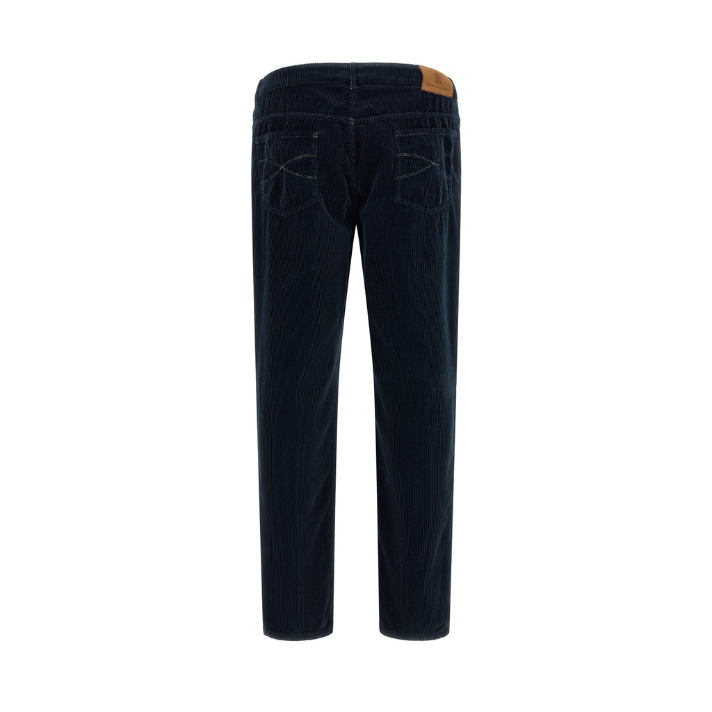 Brunello Cucinelli Blue Cotton Casual Pants