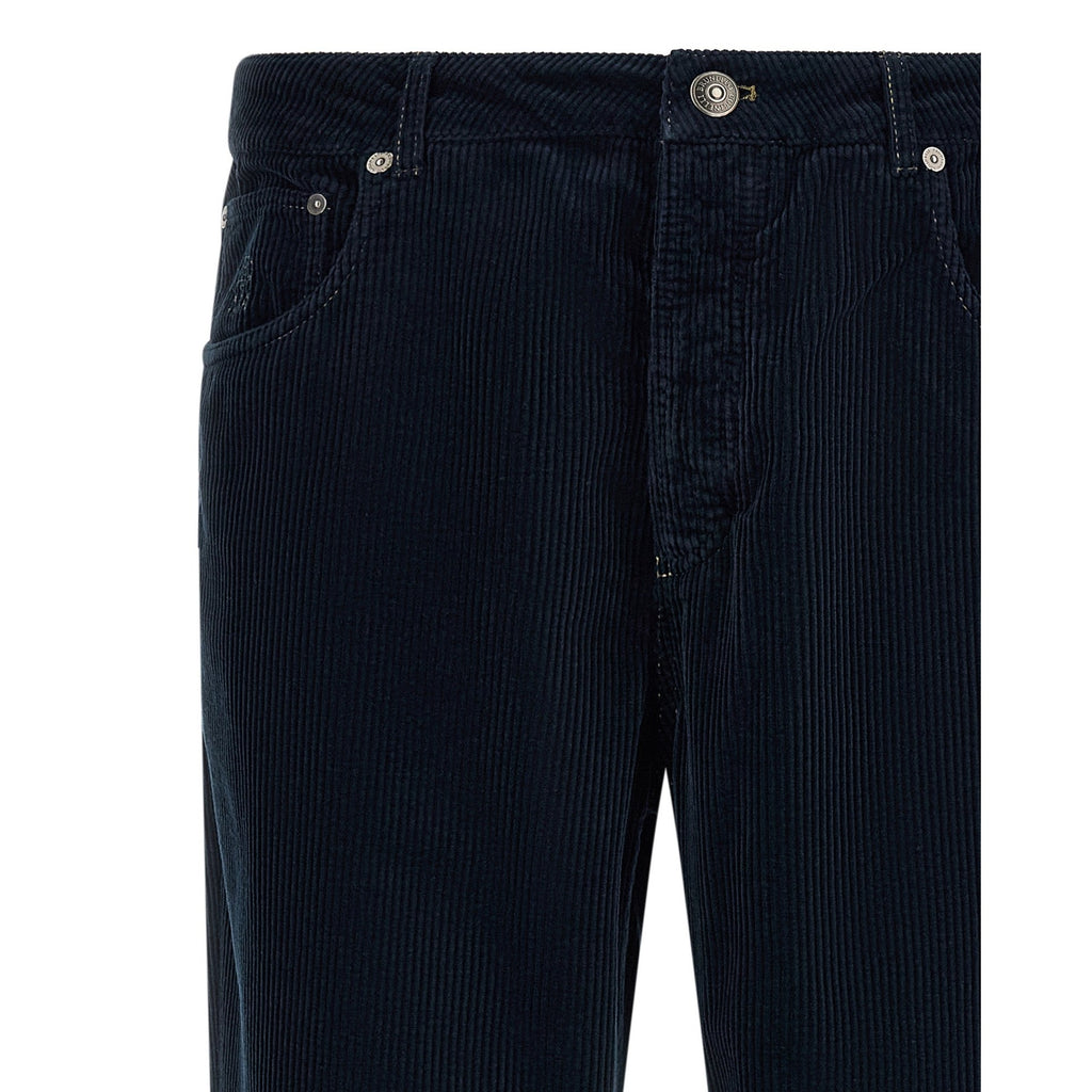 Brunello Cucinelli Blue Cotton Casual Pants