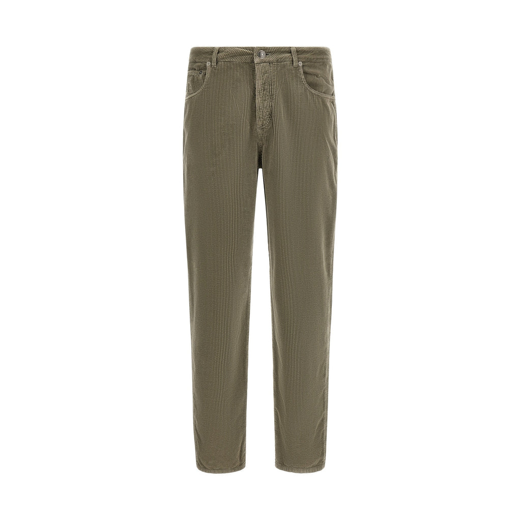 Bicolor Cotton Casual Pants
