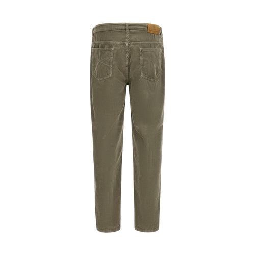 Brunello Cucinelli Bicolor Cotton Casual Pants