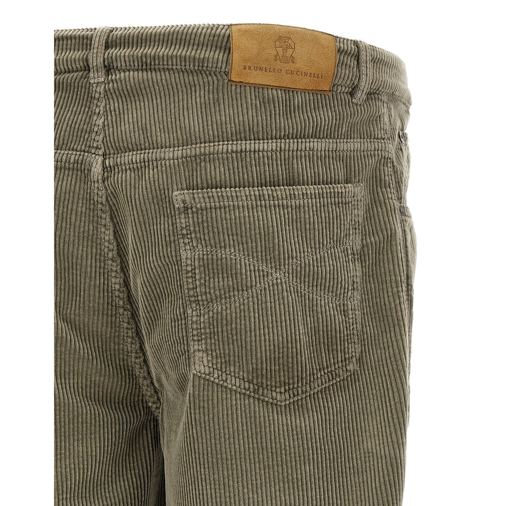Bicolor Cotton Casual Pants