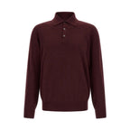 Brunello Cucinelli Bordeaux Cashmere Polo Shirt