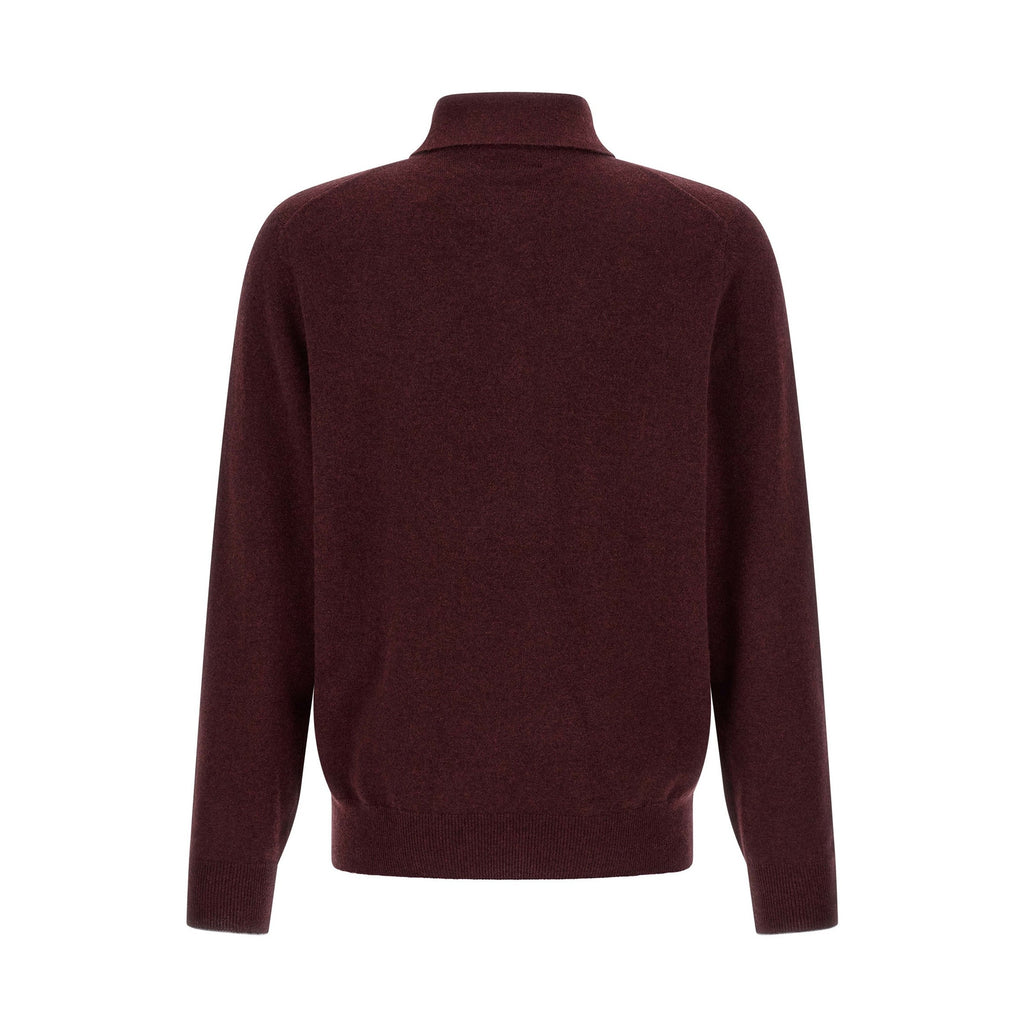 Brunello Cucinelli Bordeaux Cashmere Polo Shirt