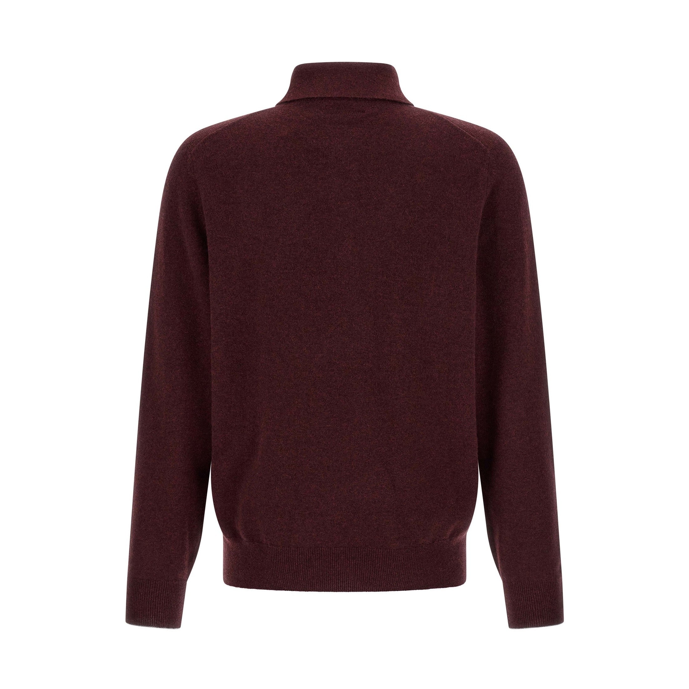 Brunello Cucinelli Bordeaux Cashmere Polo Shirt