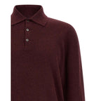 Brunello Cucinelli Bordeaux Cashmere Polo Shirt