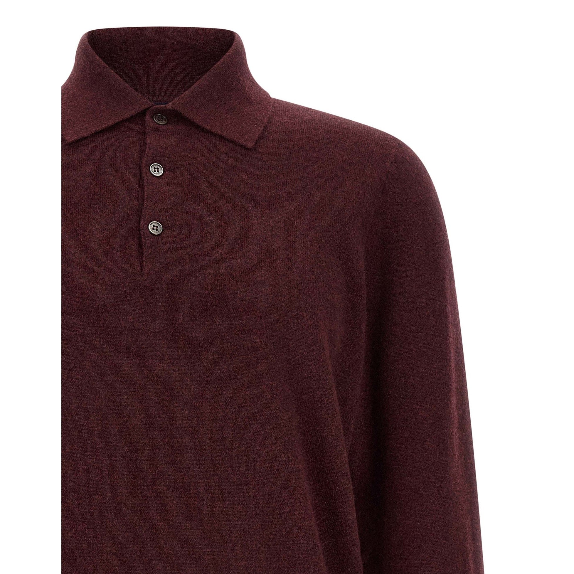 Brunello Cucinelli Bordeaux Cashmere Polo Shirt