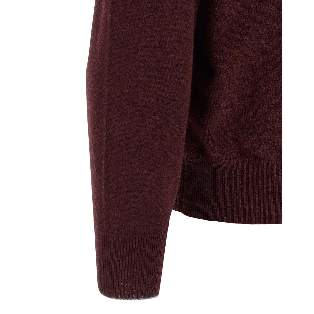 Brunello Cucinelli Bordeaux Cashmere Polo Shirt
