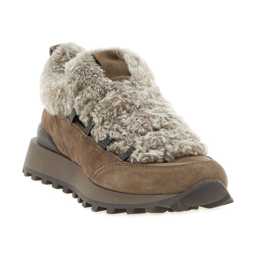 Brunello Cucinelli Brown Calfskin Chunky Sneakers