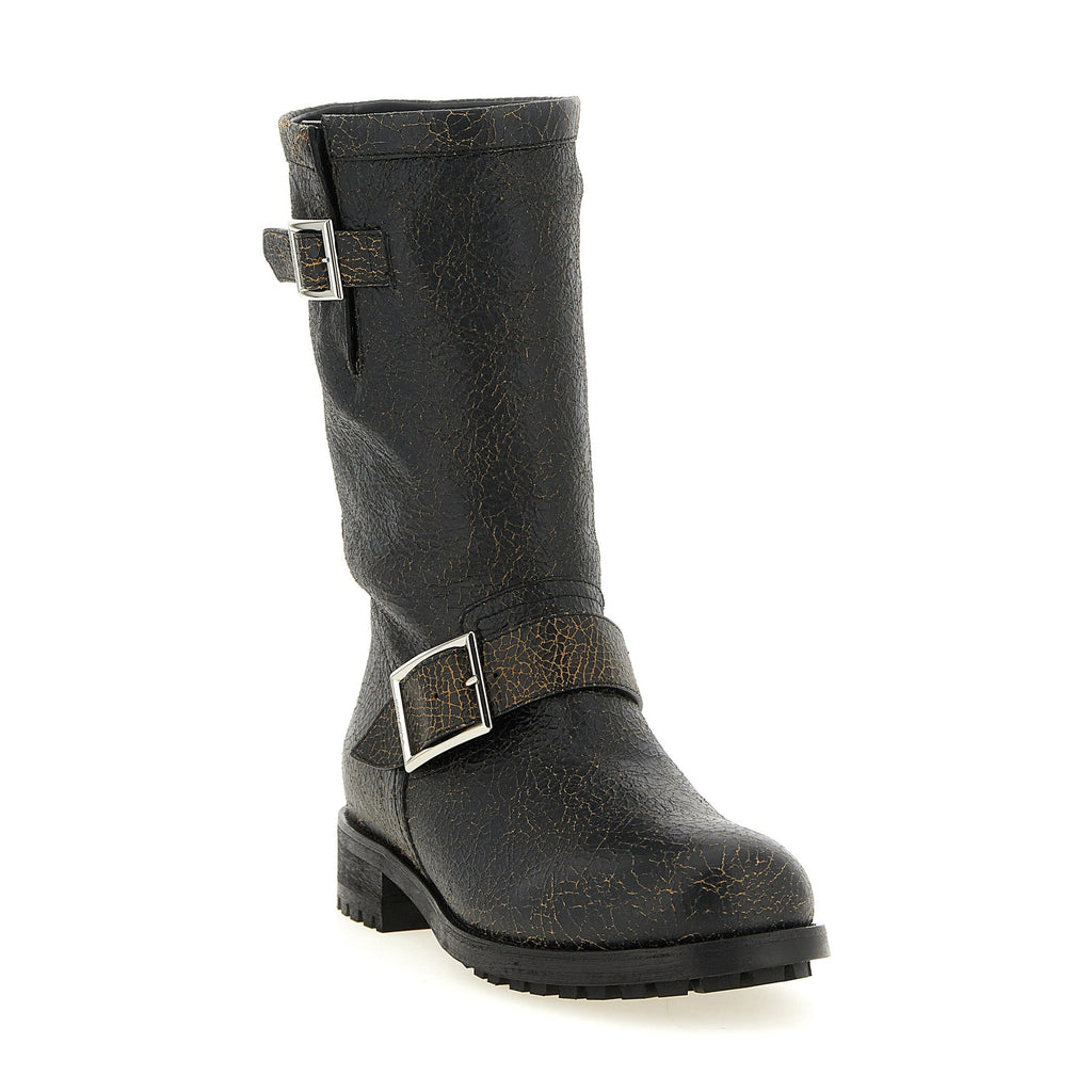 Jimmy Choo Black Leather Ankle Boots