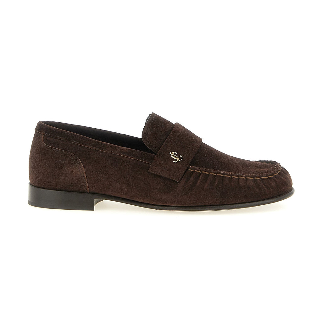 Jimmy Choo Brown Leather Slip-On Loafers