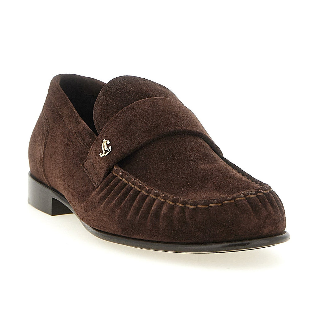 Jimmy Choo Brown Leather Slip-On Loafers