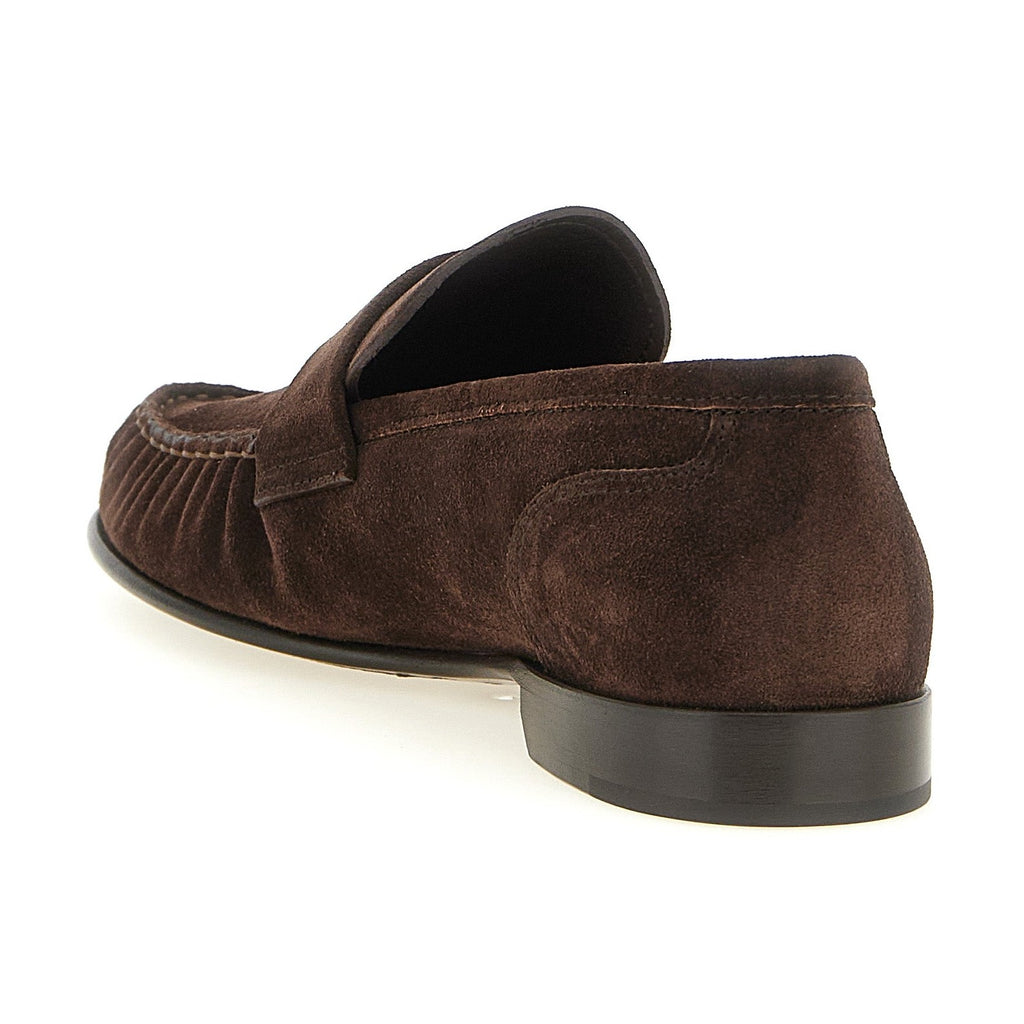 Jimmy Choo Brown Leather Slip-On Loafers