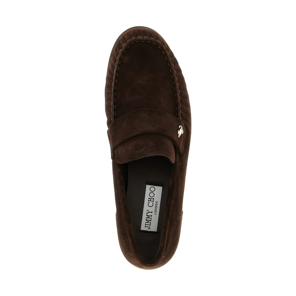 Jimmy Choo Brown Leather Slip-On Loafers