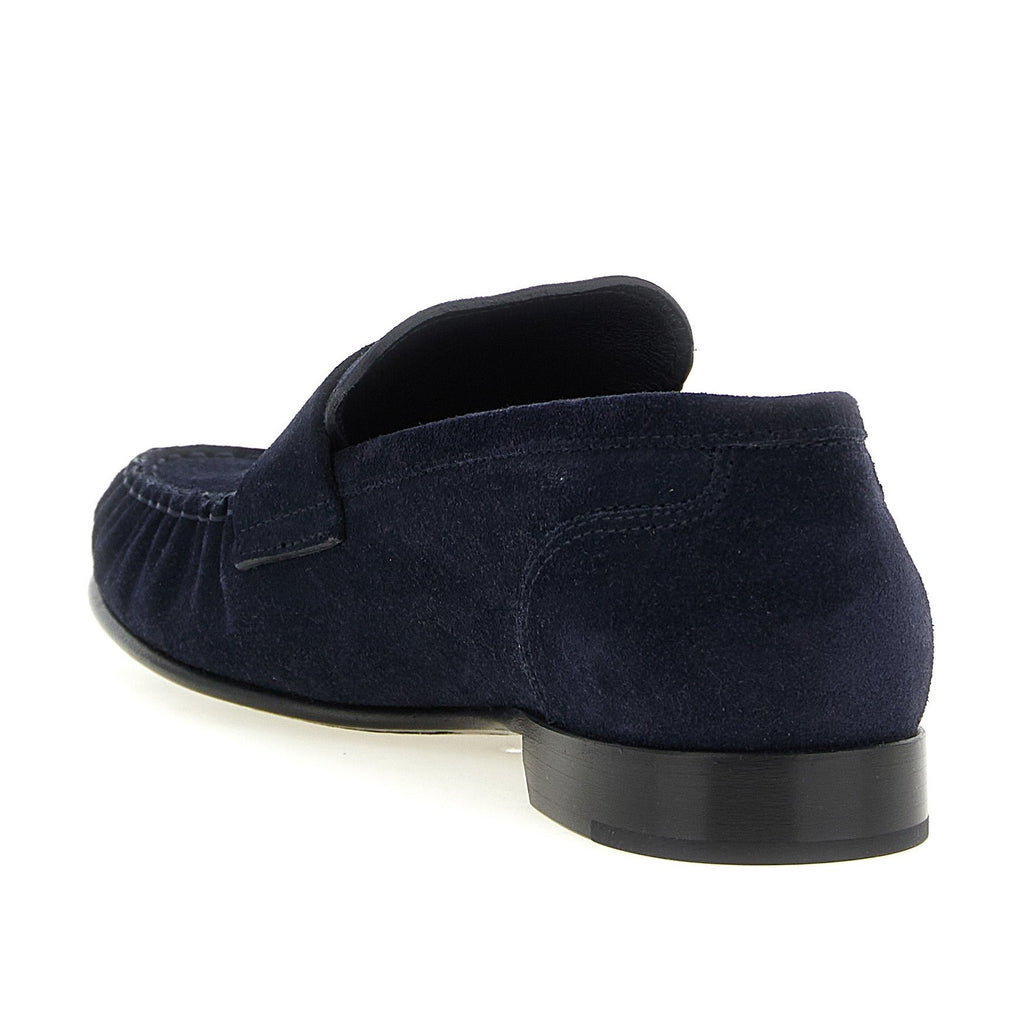 Jimmy Choo Blue Leather Slip-On Loafers