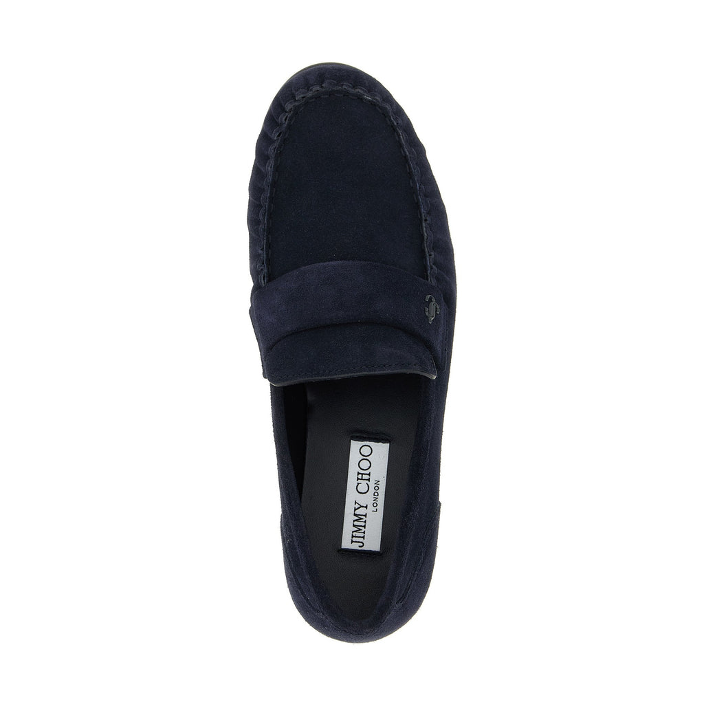 Jimmy Choo Blue Leather Slip-On Loafers