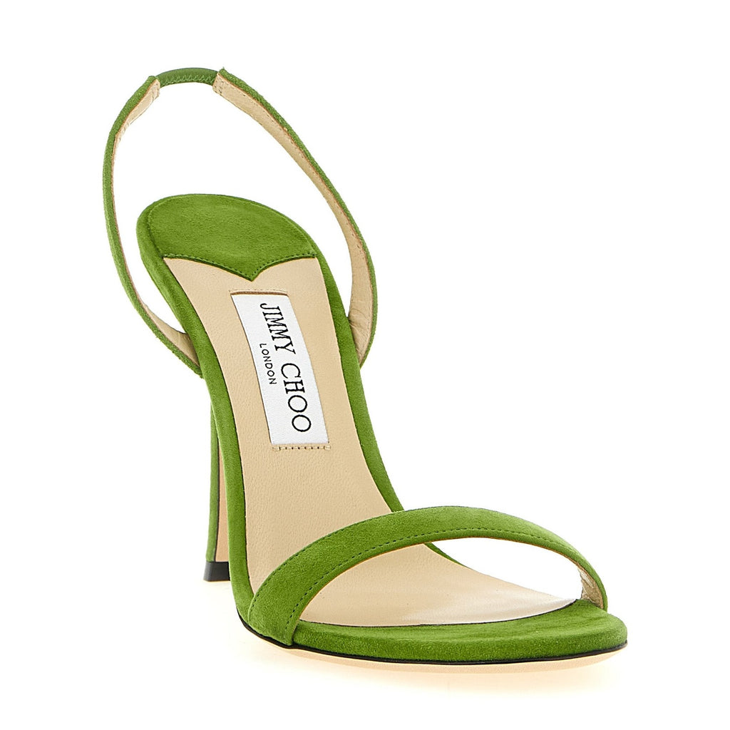 Jimmy Choo Bicolor Leather Stiletto Heel Sandals