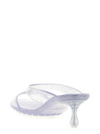 Jimmy Choo Silver Rubber Flat Sandals
