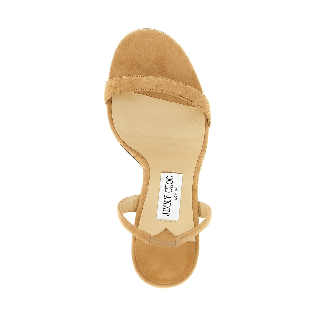 Jimmy Choo Beige Leather Stiletto Heel Sandals