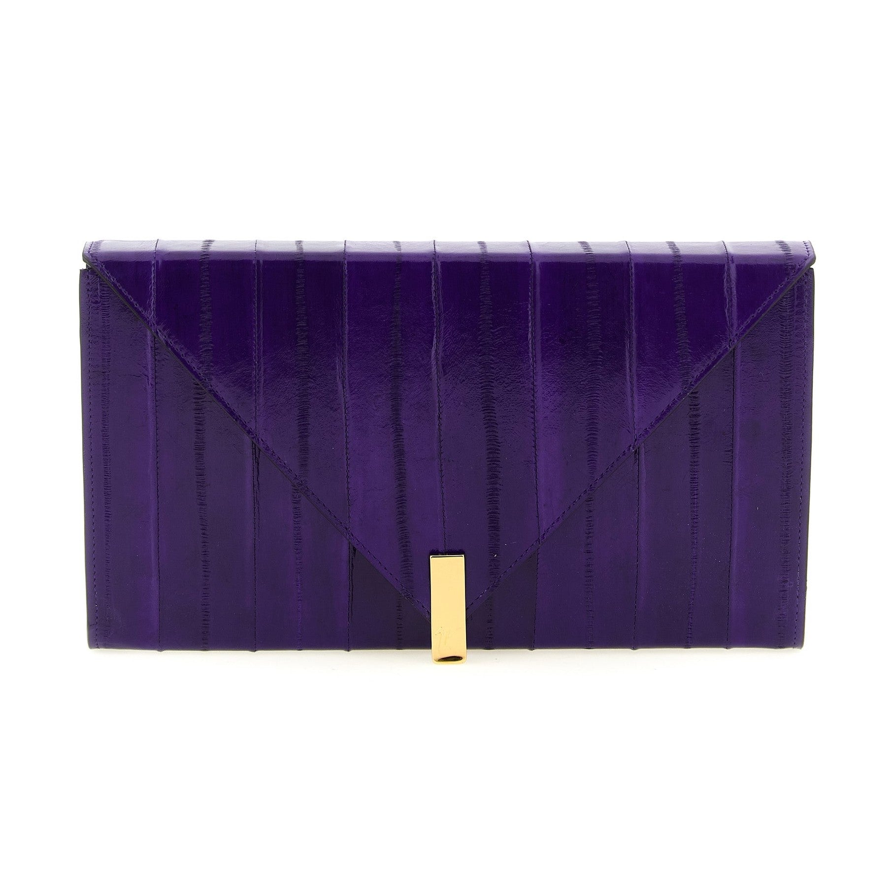 Giuseppe Zanotti Purple Leather Clutch Bag