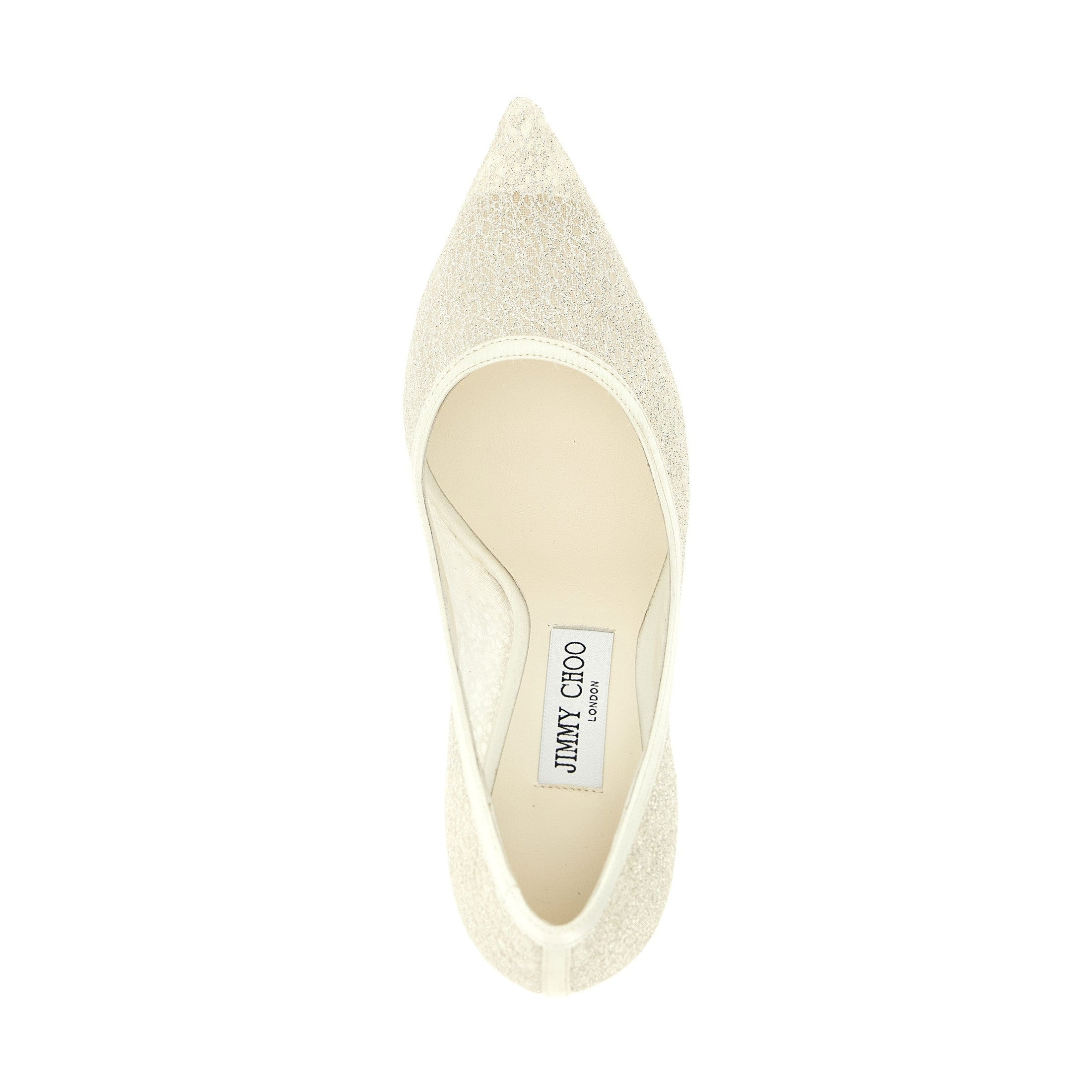 Jimmy Choo White Tencel High Heel Pumps