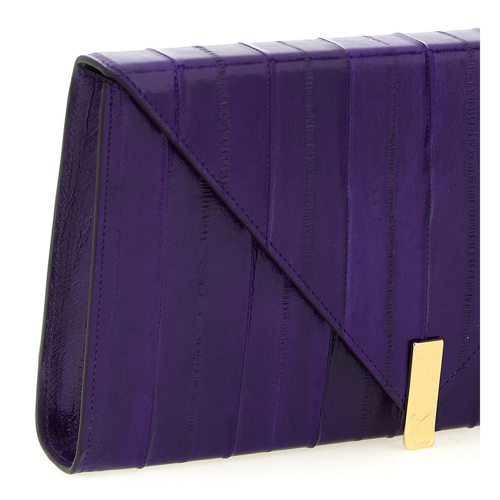 Giuseppe Zanotti Purple Leather Clutch Bag