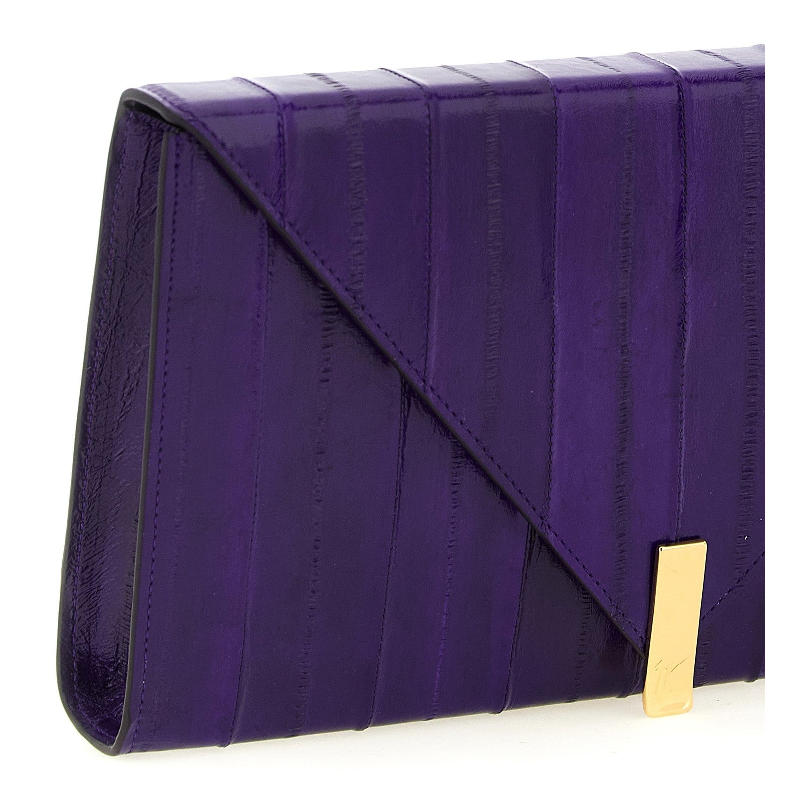 Giuseppe Zanotti Purple Leather Clutch Bag