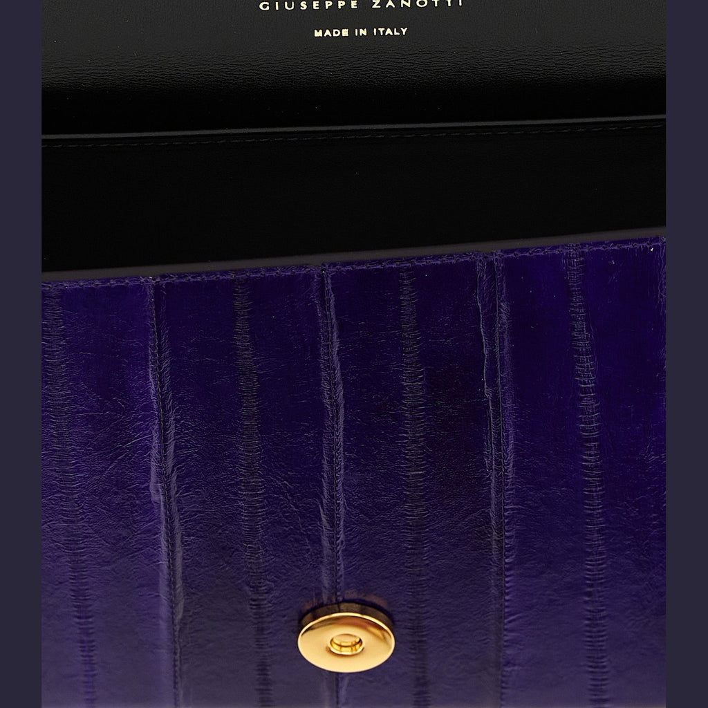Giuseppe Zanotti Purple Leather Clutch Bag
