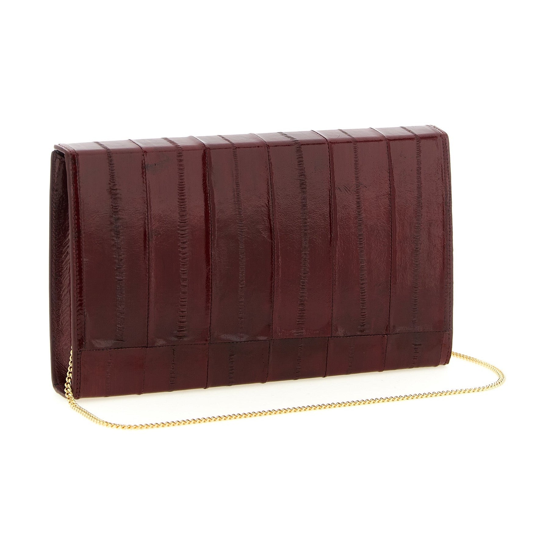 Giuseppe Zanotti Bordeaux Leather Clutch Bag