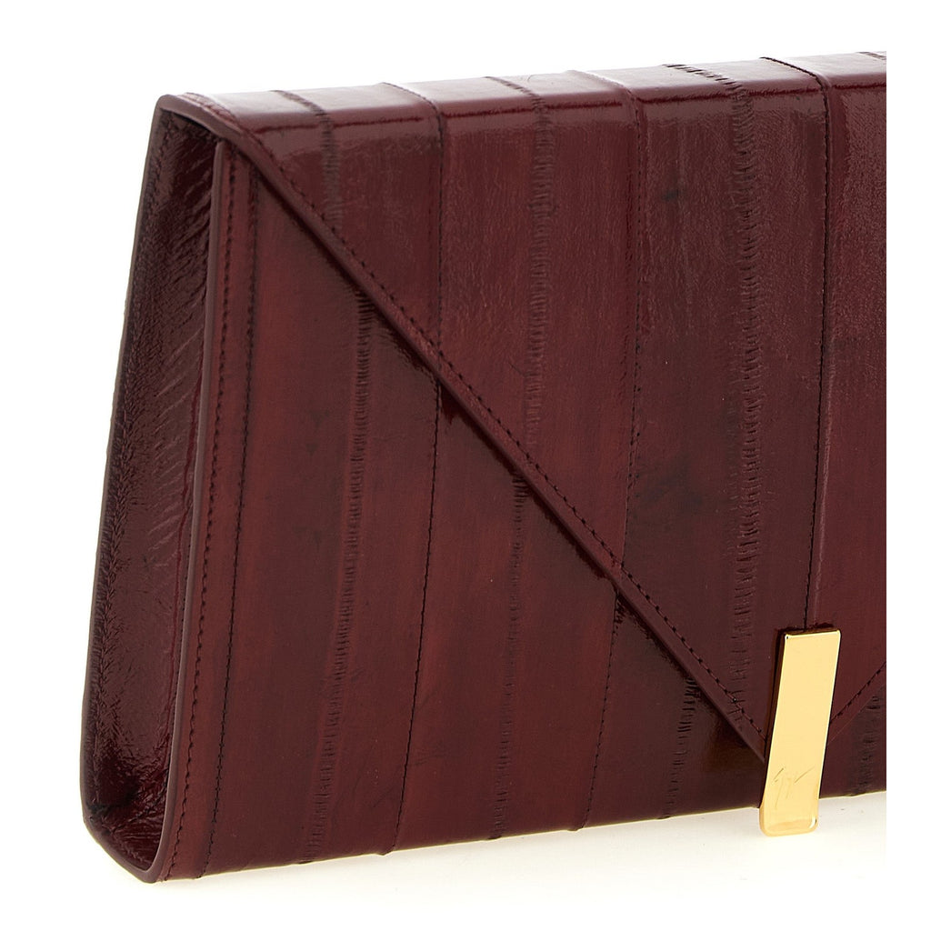 Giuseppe Zanotti Bordeaux Leather Clutch Bag