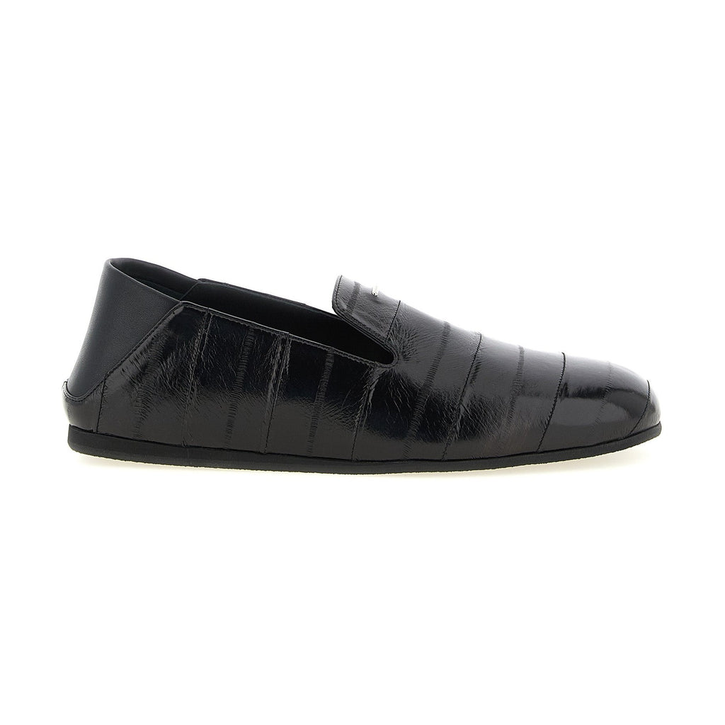Giuseppe Zanotti Black Leather Slip-On Loafers