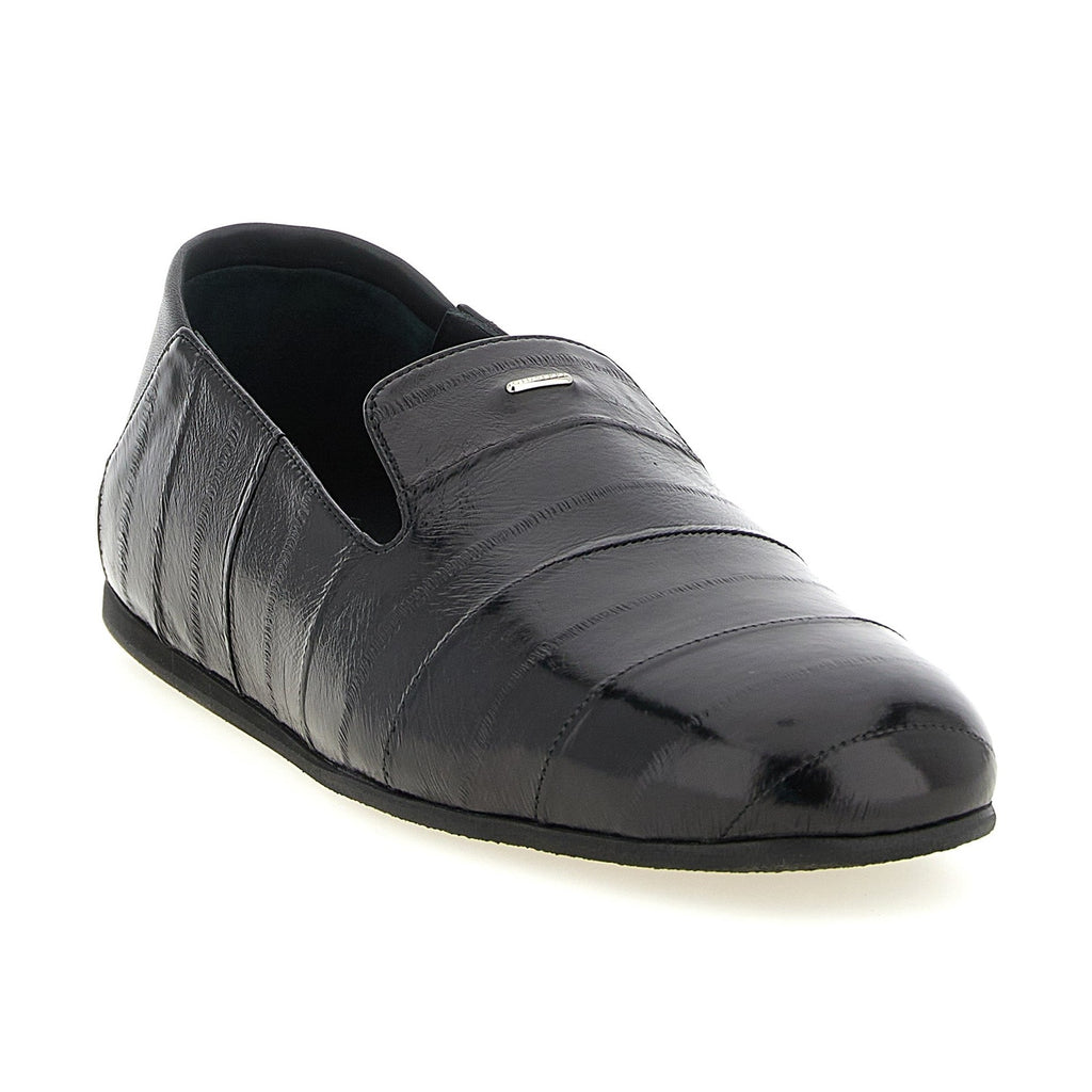 Giuseppe Zanotti Black Leather Slip-On Loafers