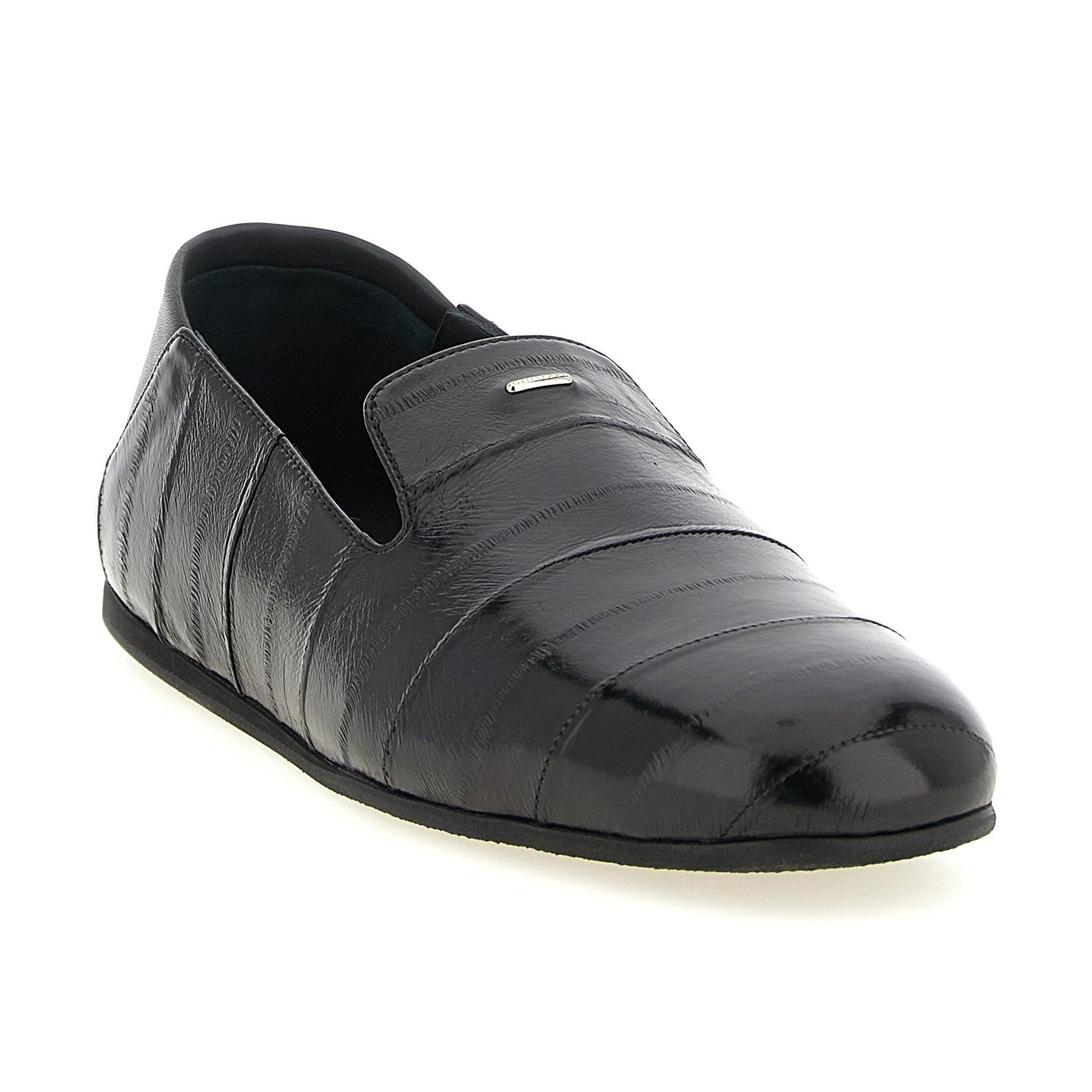 Giuseppe Zanotti Black Leather Slip-On Loafers