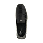 Giuseppe Zanotti Black Leather Slip-On Loafers