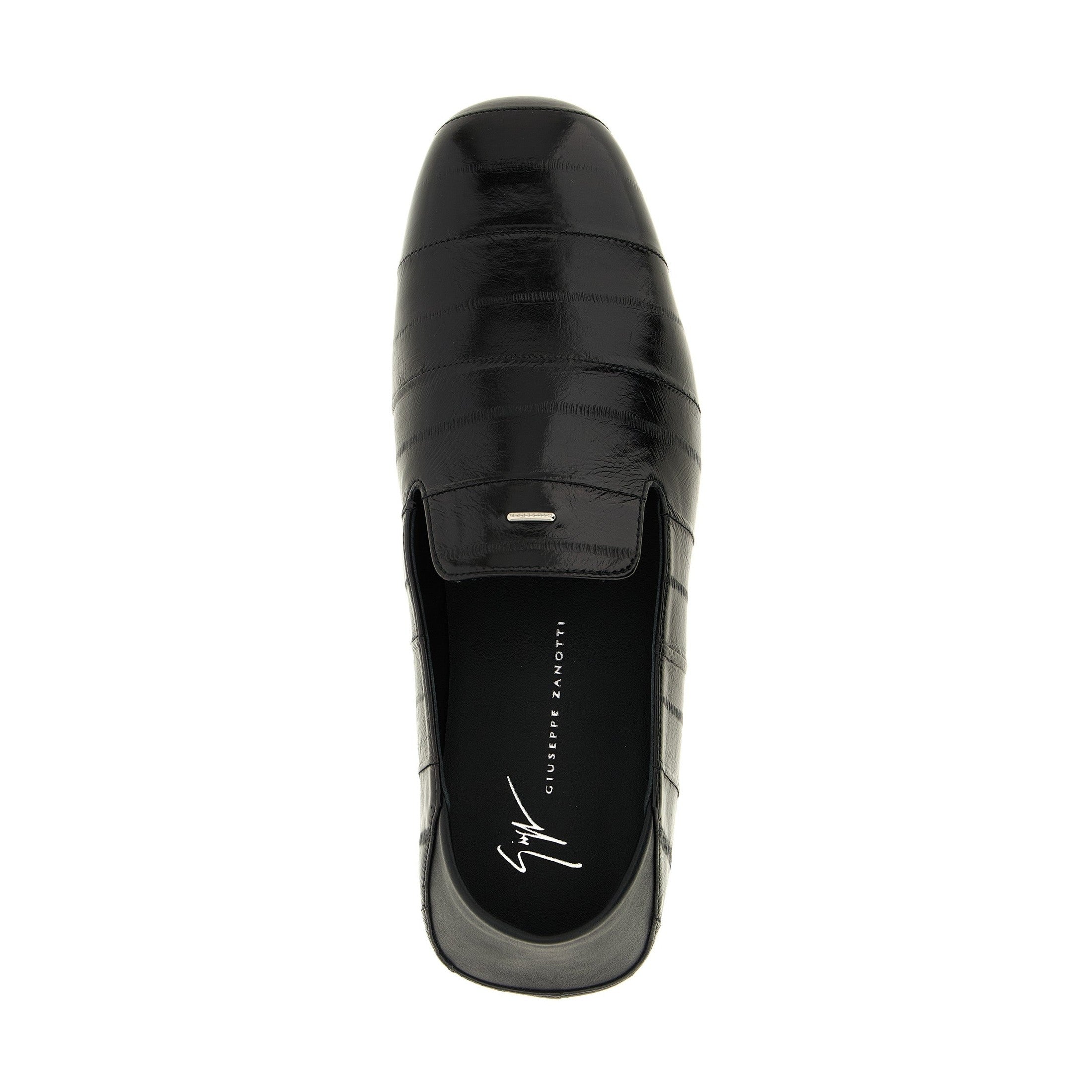 Giuseppe Zanotti Black Leather Slip-On Loafers