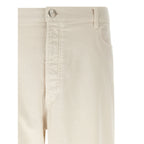 Brunello Cucinelli White Cotton Relaxed Fit Jeans