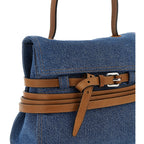 Moschino Blue Cotton Handbag