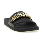 Moschino Gold Pvc Slides