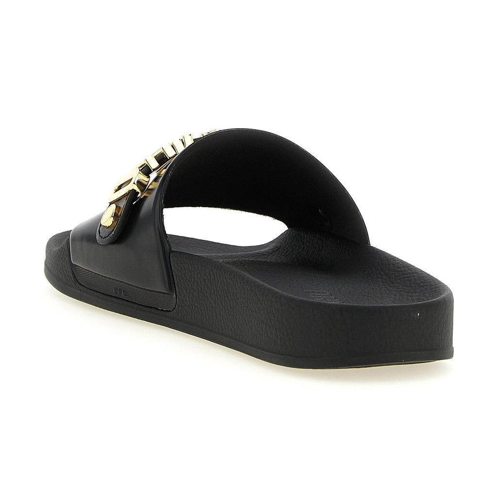 Moschino Gold Pvc Slides