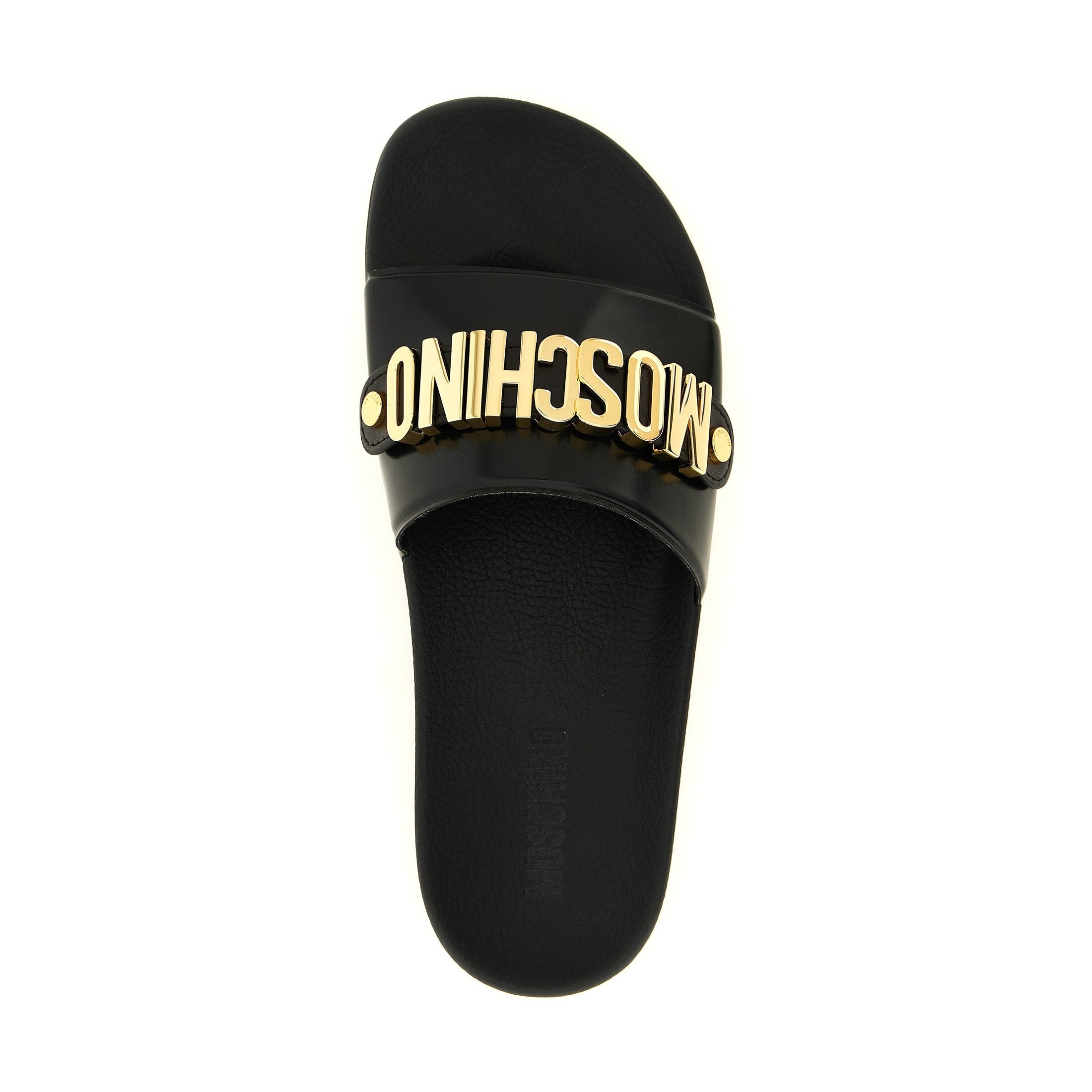 Moschino Gold Pvc Slides