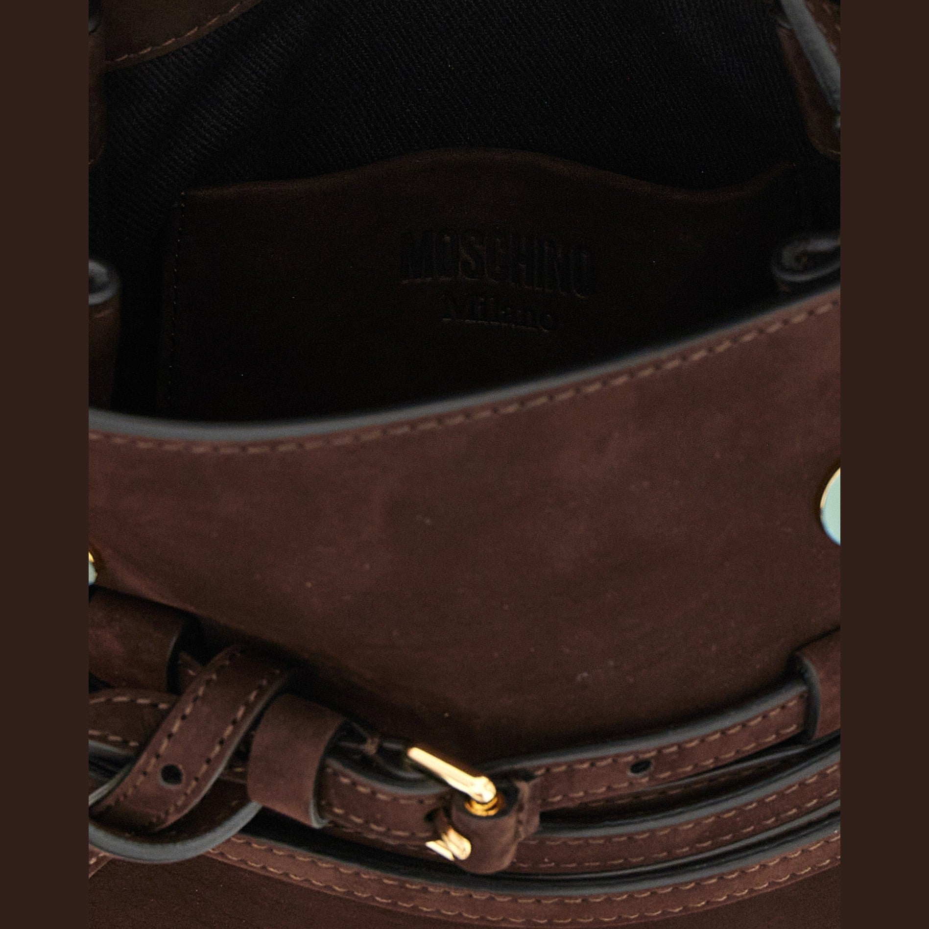 Moschino Brown Calfskin Handbag