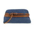 Moschino Blue Cotton Clutch Bag