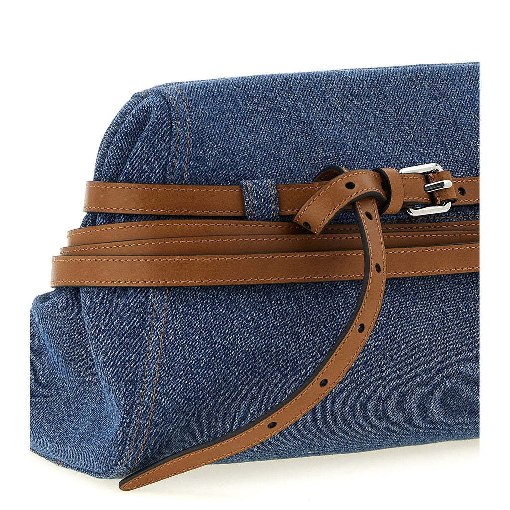Moschino Blue Cotton Clutch Bag