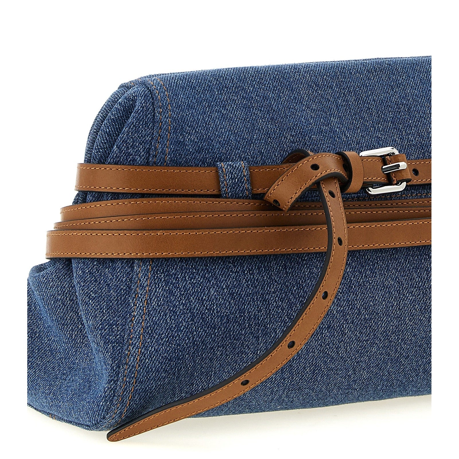 Moschino Blue Cotton Clutch Bag