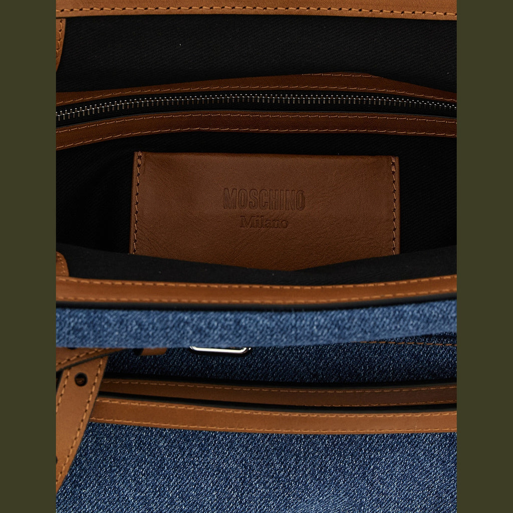 Moschino Blue Cotton Clutch Bag